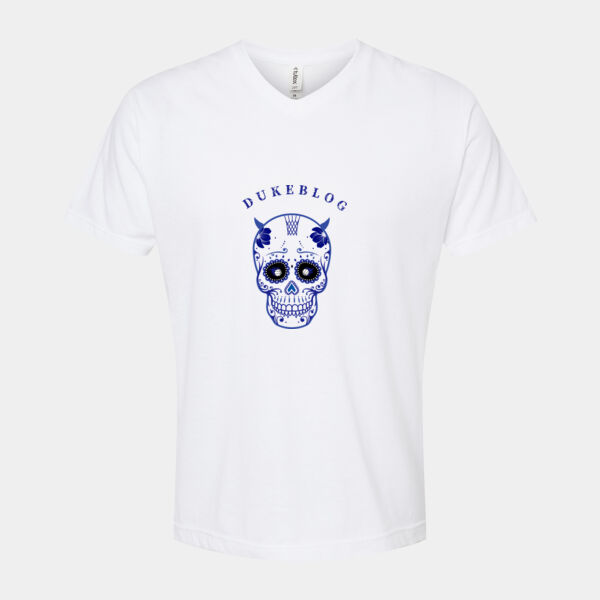 Crystal Skull Design Light - Unisex Poly-Rich V-Neck T-Shirt Thumbnail